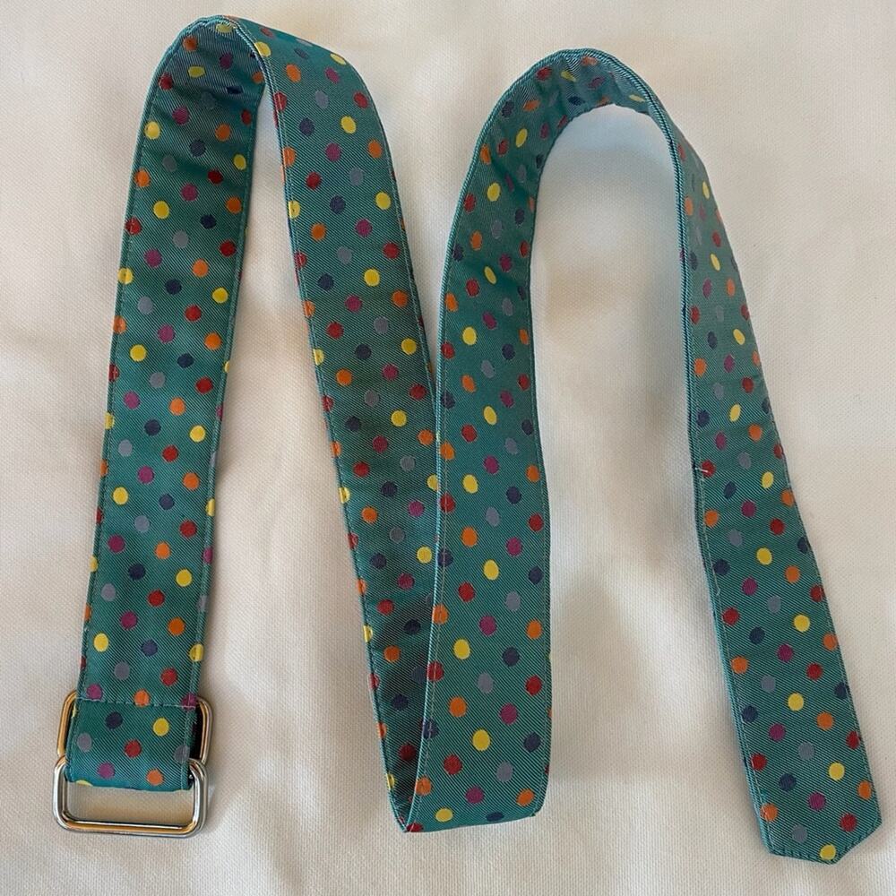 J.McLaughlin M Teal Polka Dot Belt, Double Buckles